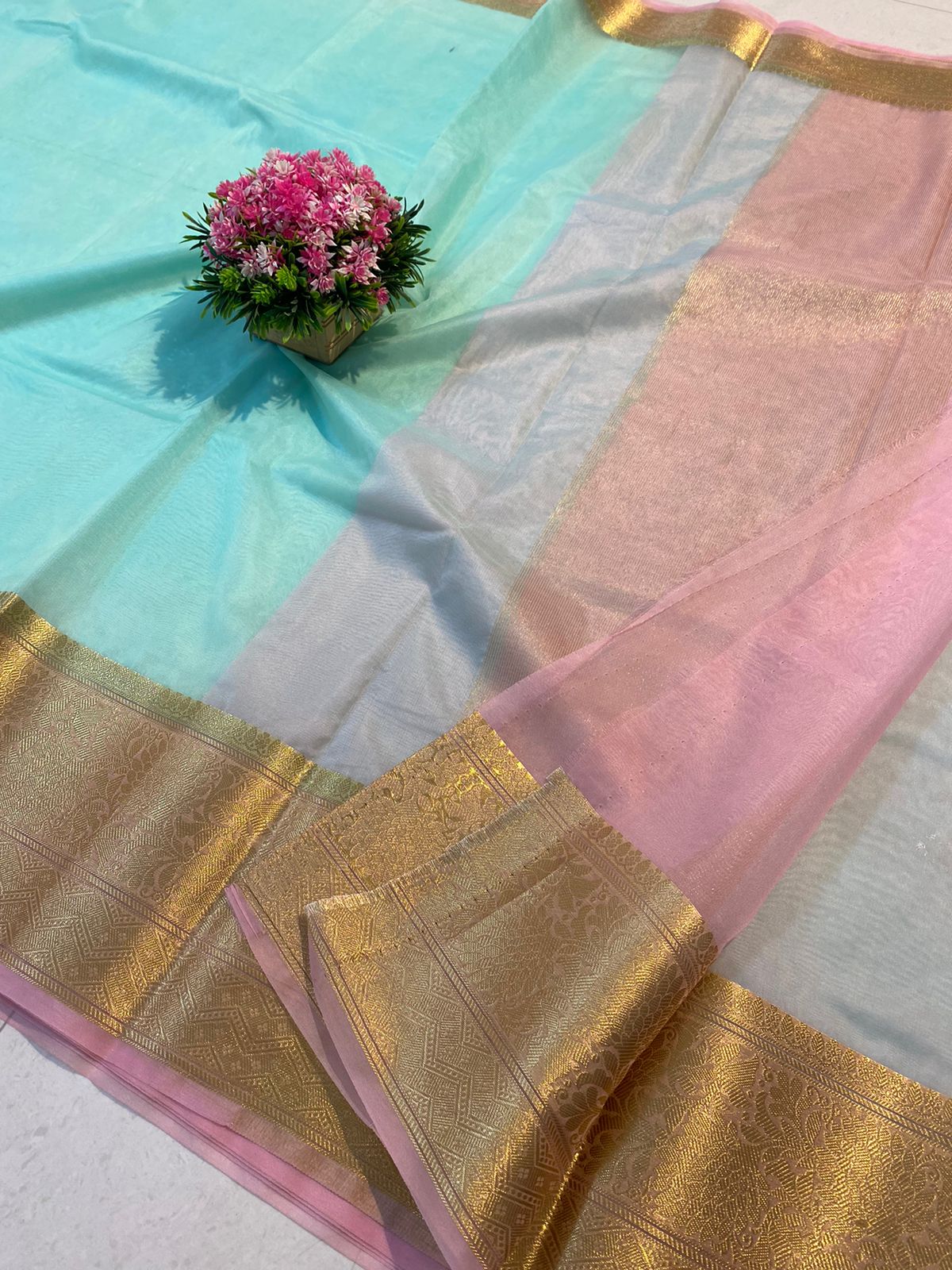 Banarasi Semi  kora silk saree