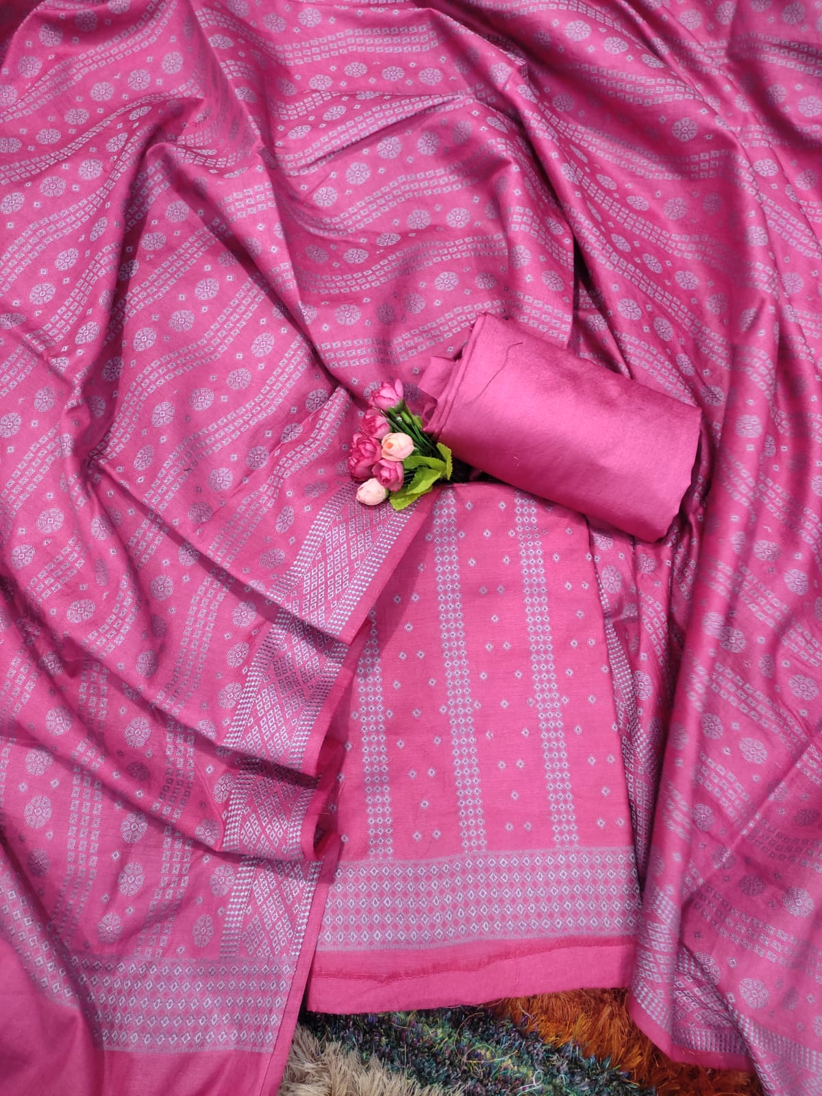 Banarasi Malabari Silk Unstitched Suit