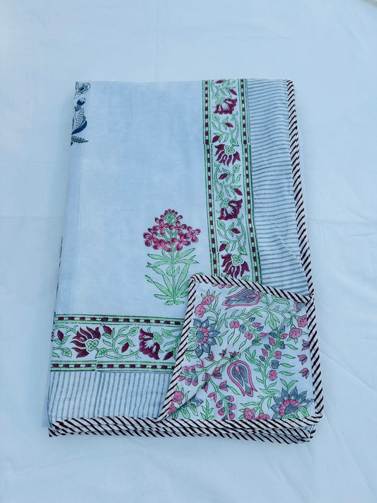 Hand Block Double Sided Print AC Quilt | SINGLE BED |