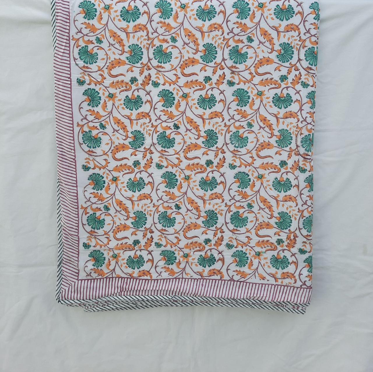 Hand Block Double Sided Print AC Quilt | DOUBLE BED |