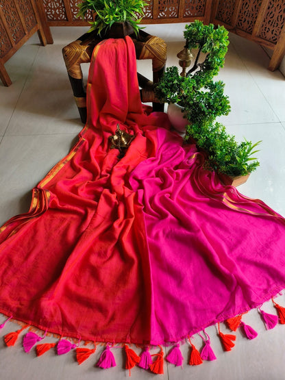 Beautiful Cotton Mulmul  Saree