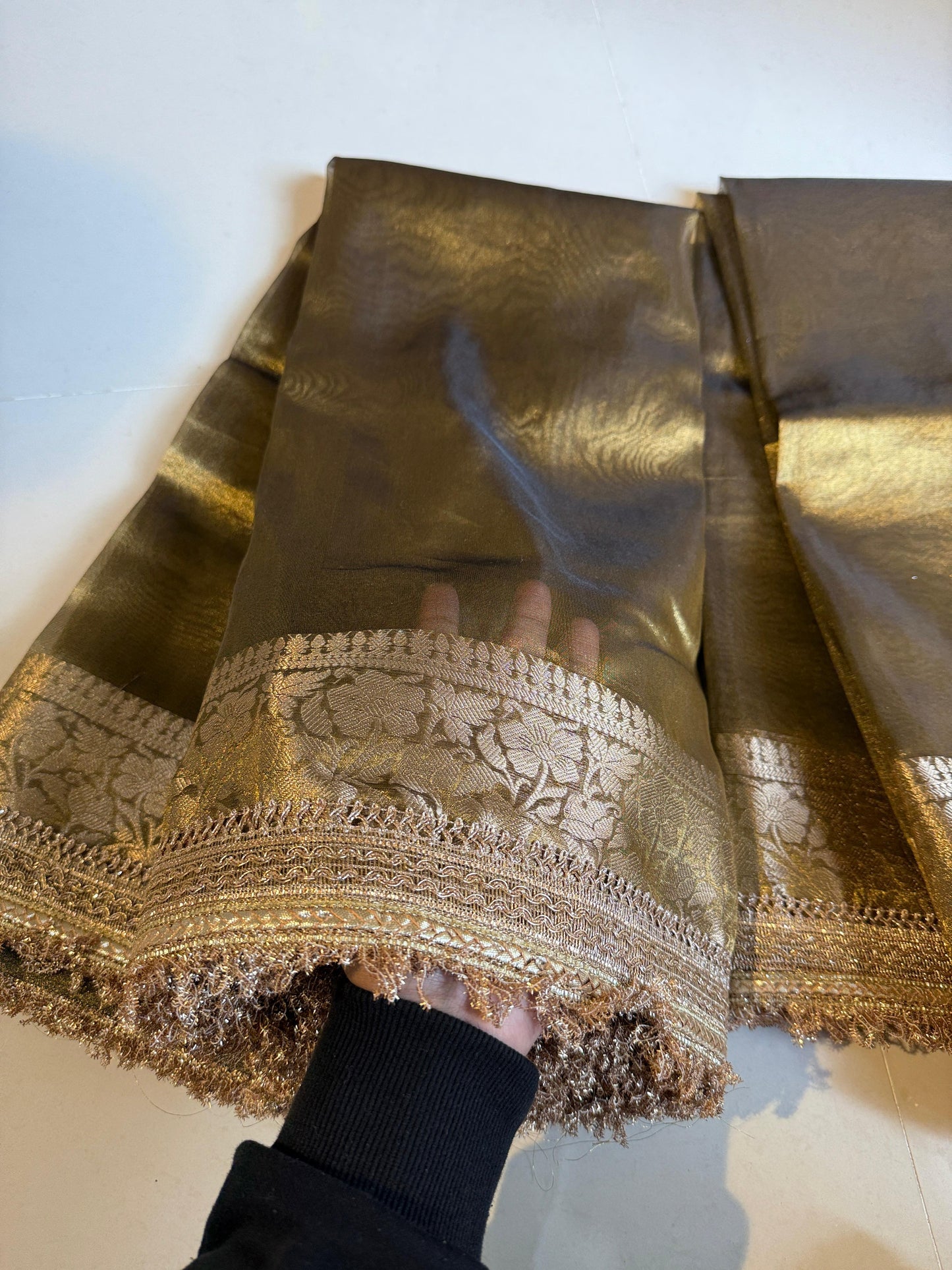 Banarasi Tissue Silk  Heavy Lace Saree With Blouse