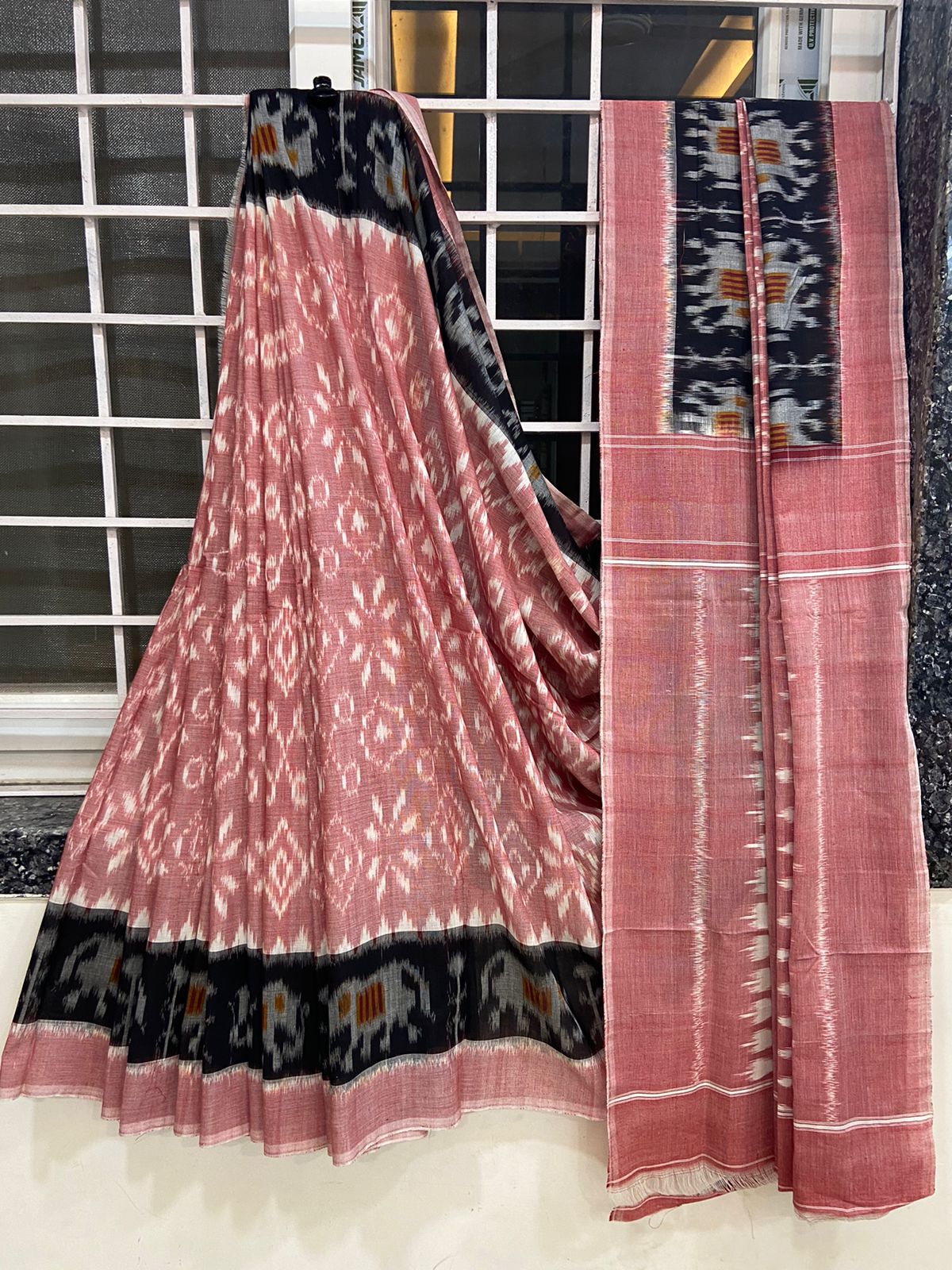 Pure  Double Ikkat Pochampally Cotton   Saree