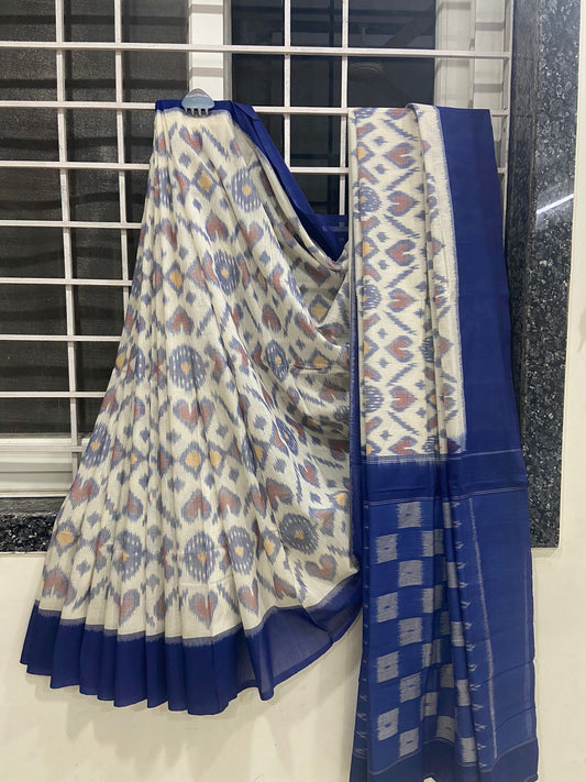 Pure  Double Ikkat Pochampally Cotton   Saree