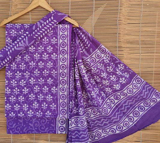 Exclusive new hand block printed cotton suits with cotton duptta