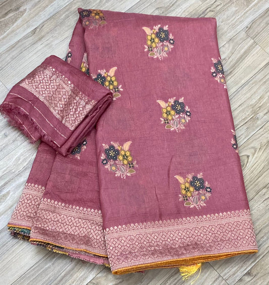 Pure Moonga Silk Zari Work Saree