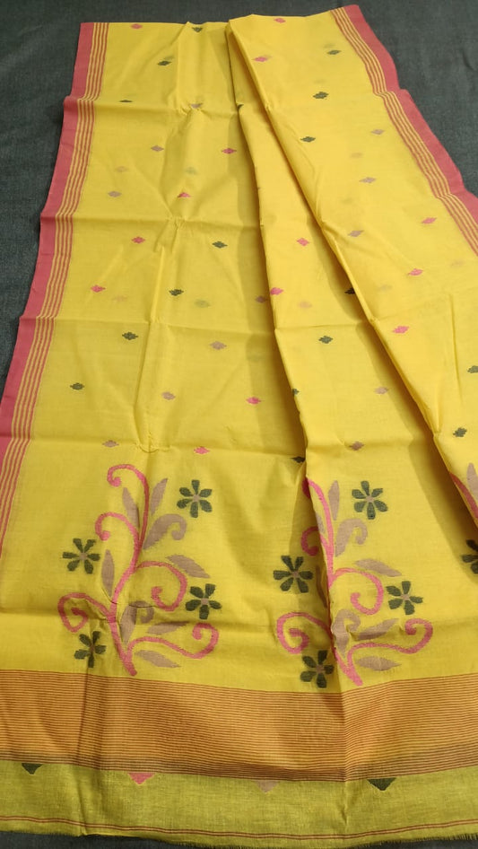 Pure Cotton needle work jamdani Saree