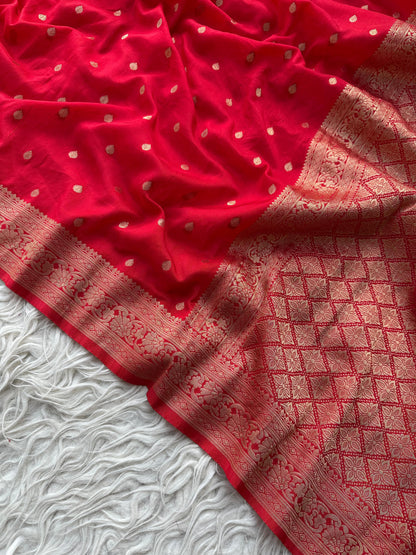 Banarasi  Georgette Silk Saree With Zari Work