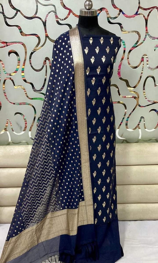 Exclusive Banarasi  Lorex Unstitched Suit With Dupatta