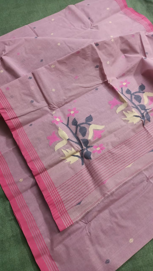 Pure Cotton needle work jamdani Saree