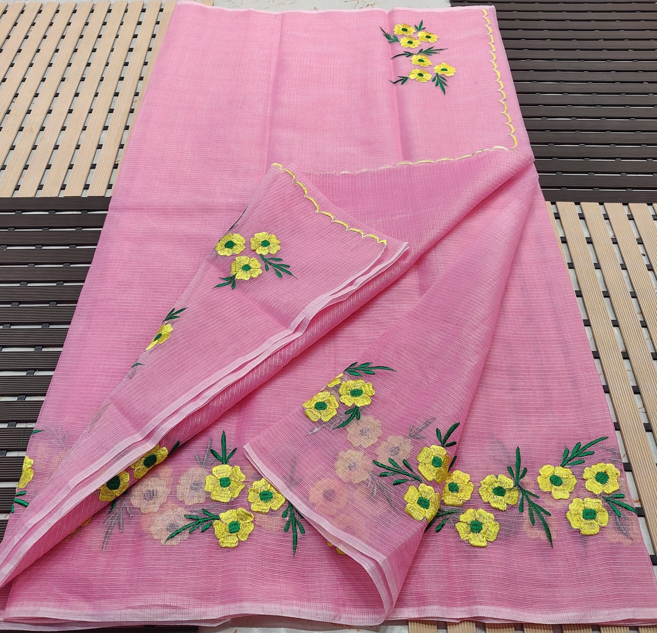 Pure Kota cotton embroidery work Saree