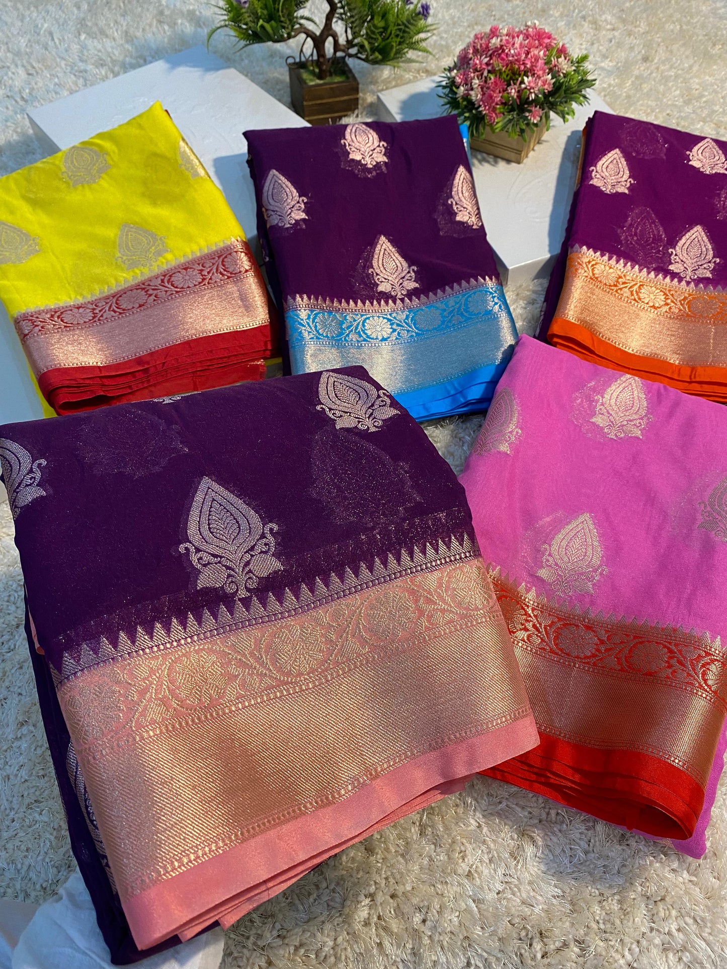 Banarasi Semi Khaddi Katan Georgette Soft Silk Saree