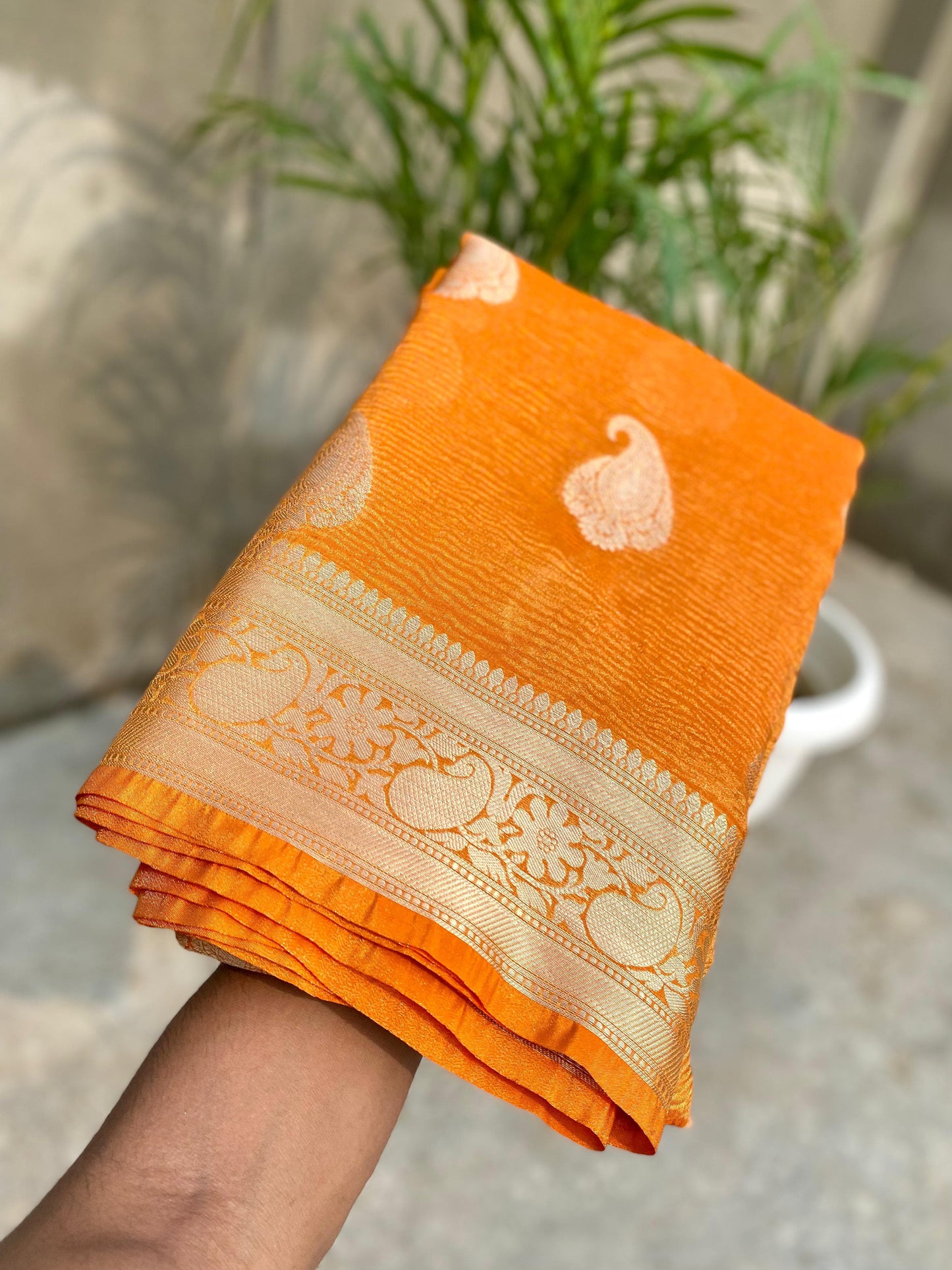 Banarasi Tissue Silk  Saree With Blouse