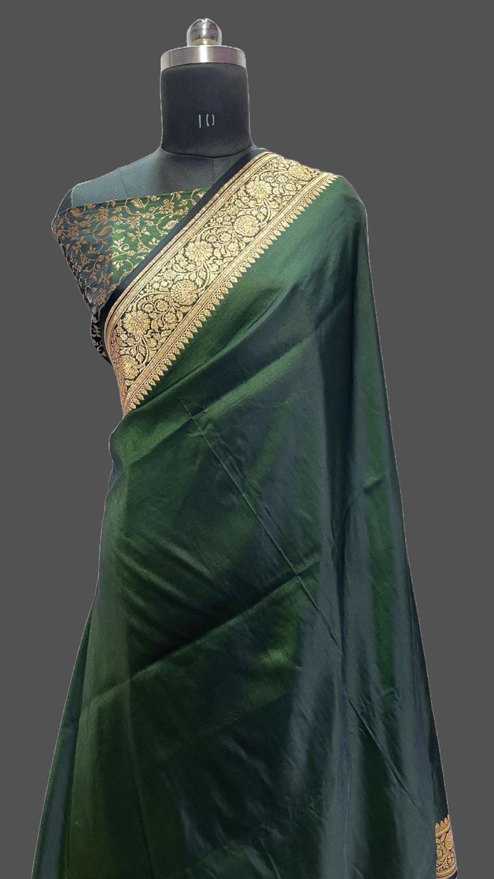 Designer Banarasi Satan Katan Saree With Blouse