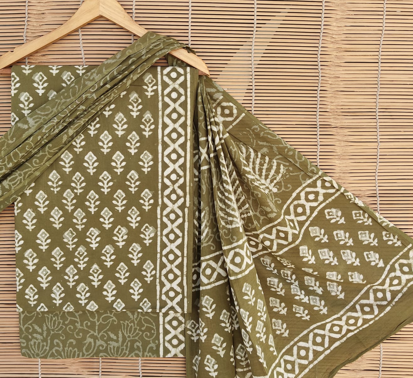 Exclusive new hand block printed cotton suits with cotton duptta