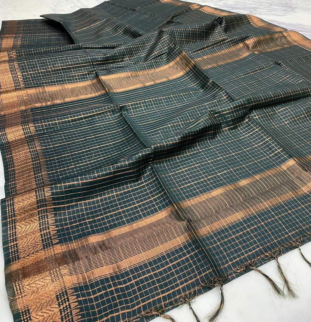 Pure Cotton Silk Mangalagiri Saree With Running Blouse