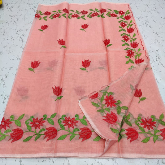 Beautiful Kota Cotton Hand  Block Print Work Saree