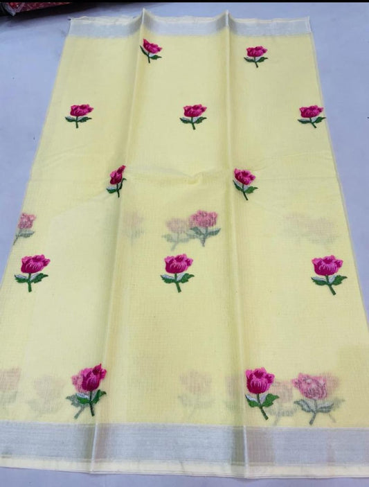 Pure Kota cotton embroidery work Saree