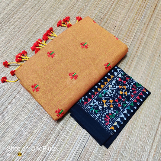 Pure Handloom  Khaddi Cotton Saree  With Blouse