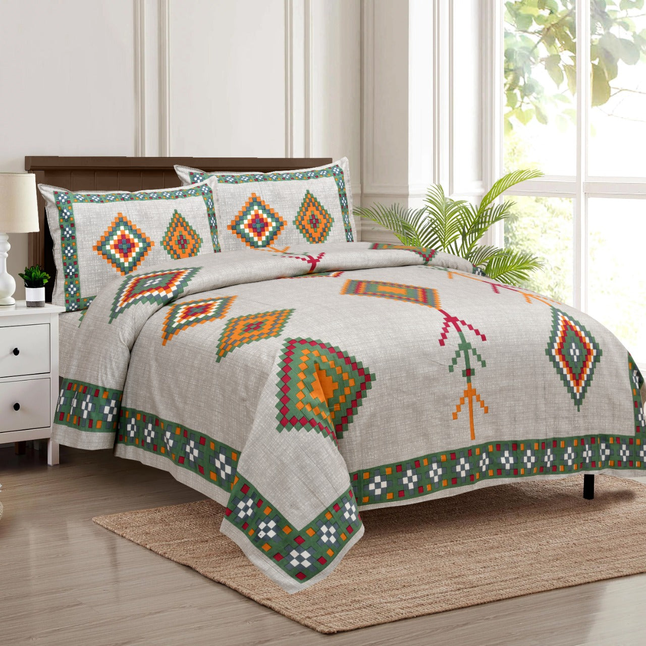 Pure Cotton Jumbo Size Double Bedsheet. ( 108X 108) with pillow covers