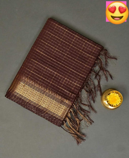 Pure Cotton Silk Mangalagiri Saree With Running Blouse