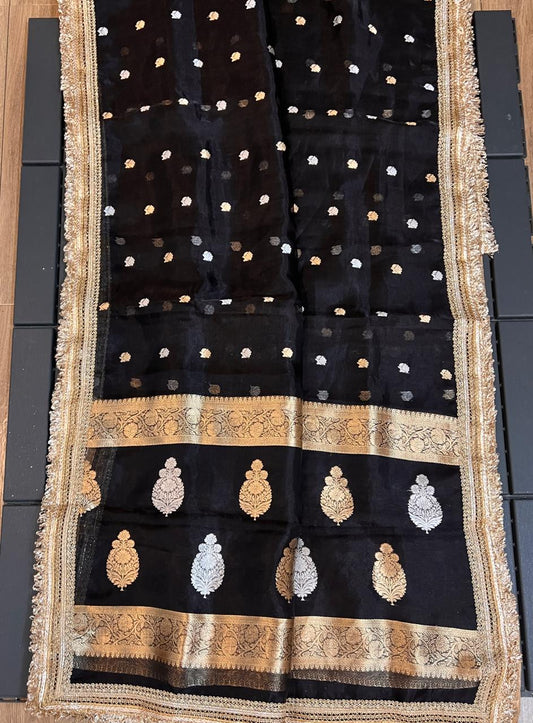 Pure Tissue Silk Saree With  Heavy Lace