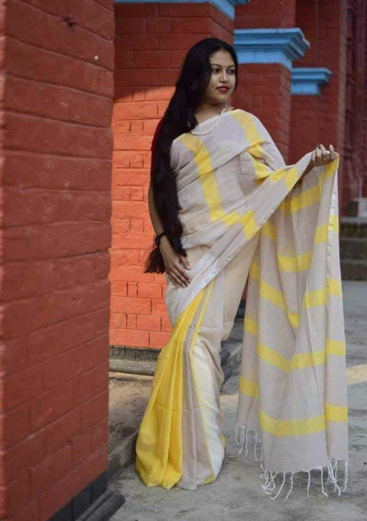 Pure Khaddi Cotton Saree With Blouse