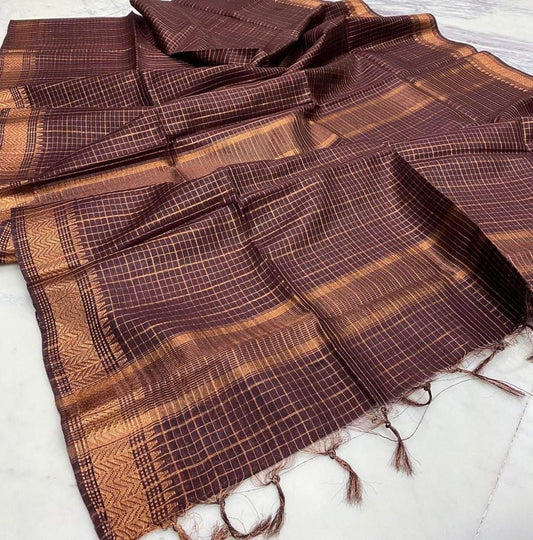 Pure Cotton Silk Mangalagiri Saree With Running Blouse