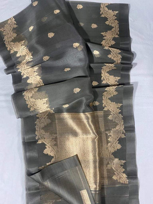 Banarasi Semi  Kora Organza Dybel  Saree