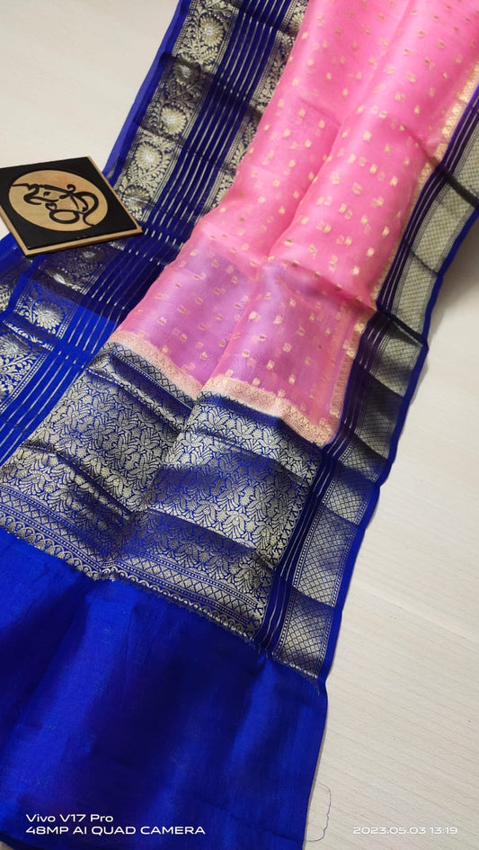 Banarasi Semi  Kora Organza Dybel  Saree