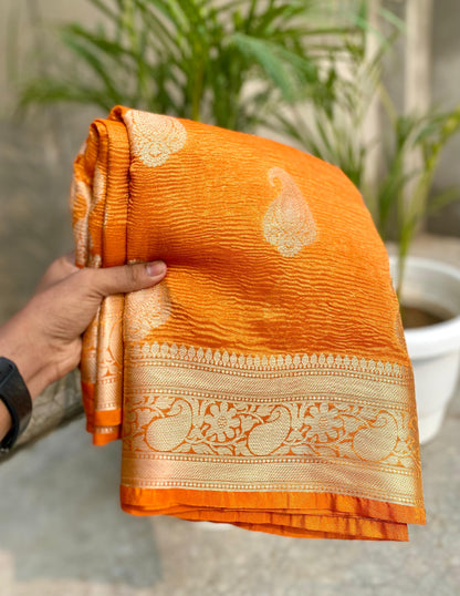 Banarasi Tissue Silk  Saree With Blouse