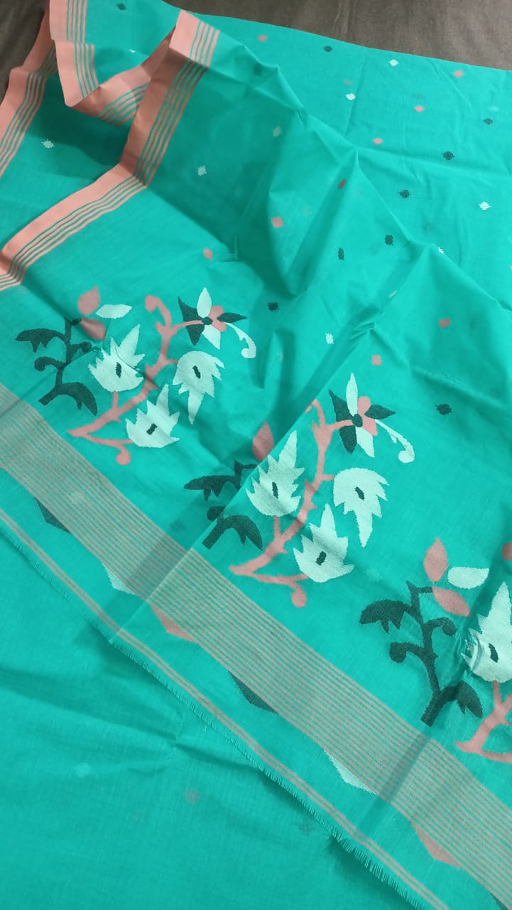 Pure Cotton needle work jamdani Saree