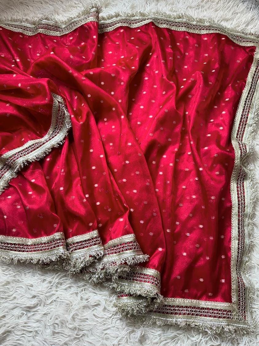 Banarasi Tissue Silk  Heavy Lace Saree With Blouse