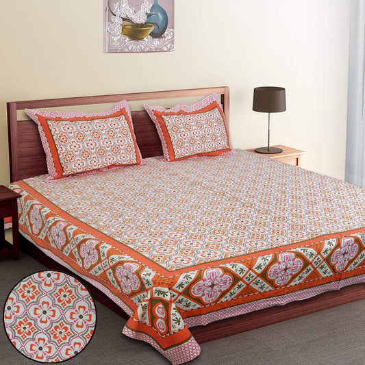 Pure Cotton Jumbo Size Double Bedsheet. ( 108X 108) with pillow covers