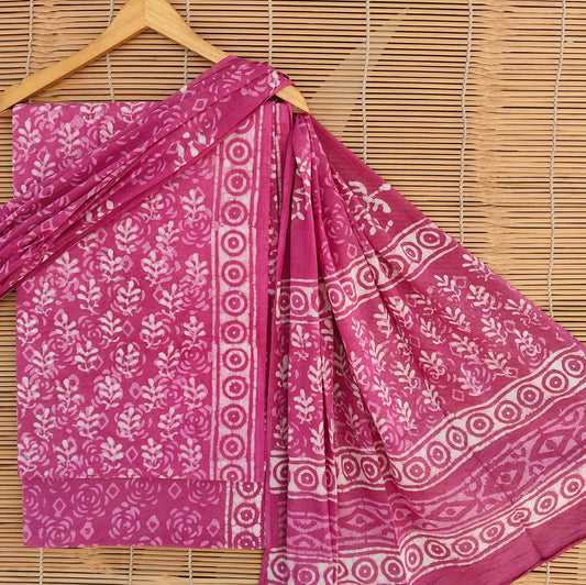 Exclusive new hand block printed cotton suits with cotton duptta