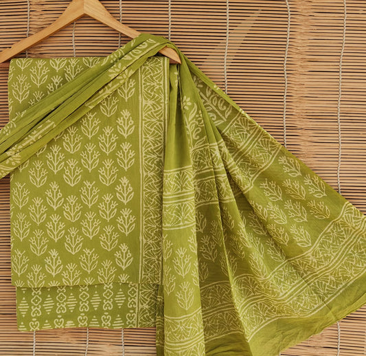 Exclusive new hand block printed cotton suits with cotton duptta