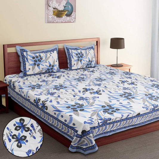 Pure Cotton Jumbo Size Double Bedsheet. ( 108X 108) with pillow covers