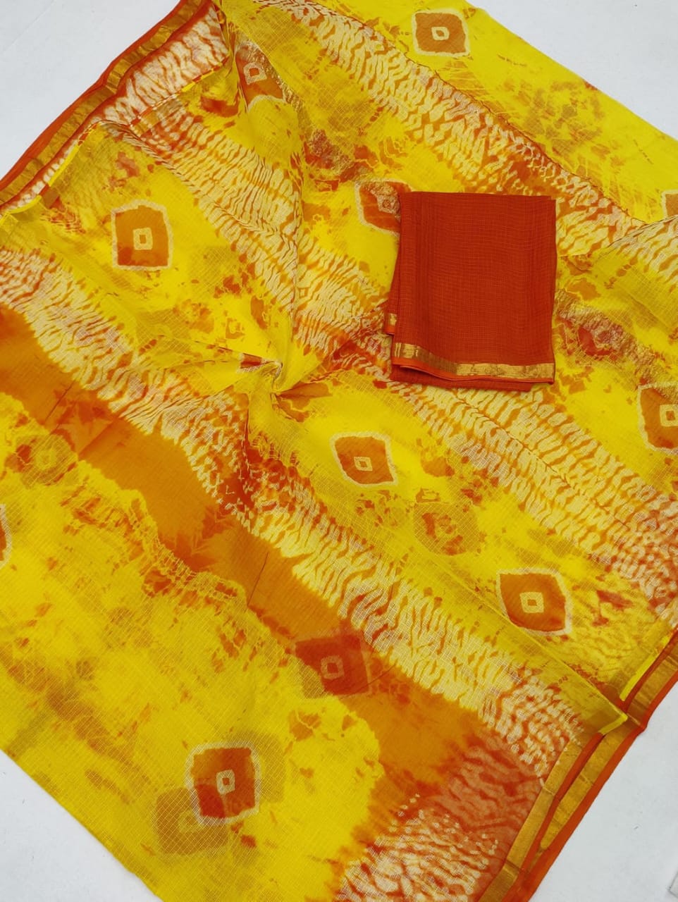 Kota Doriya Printed saree with blouse