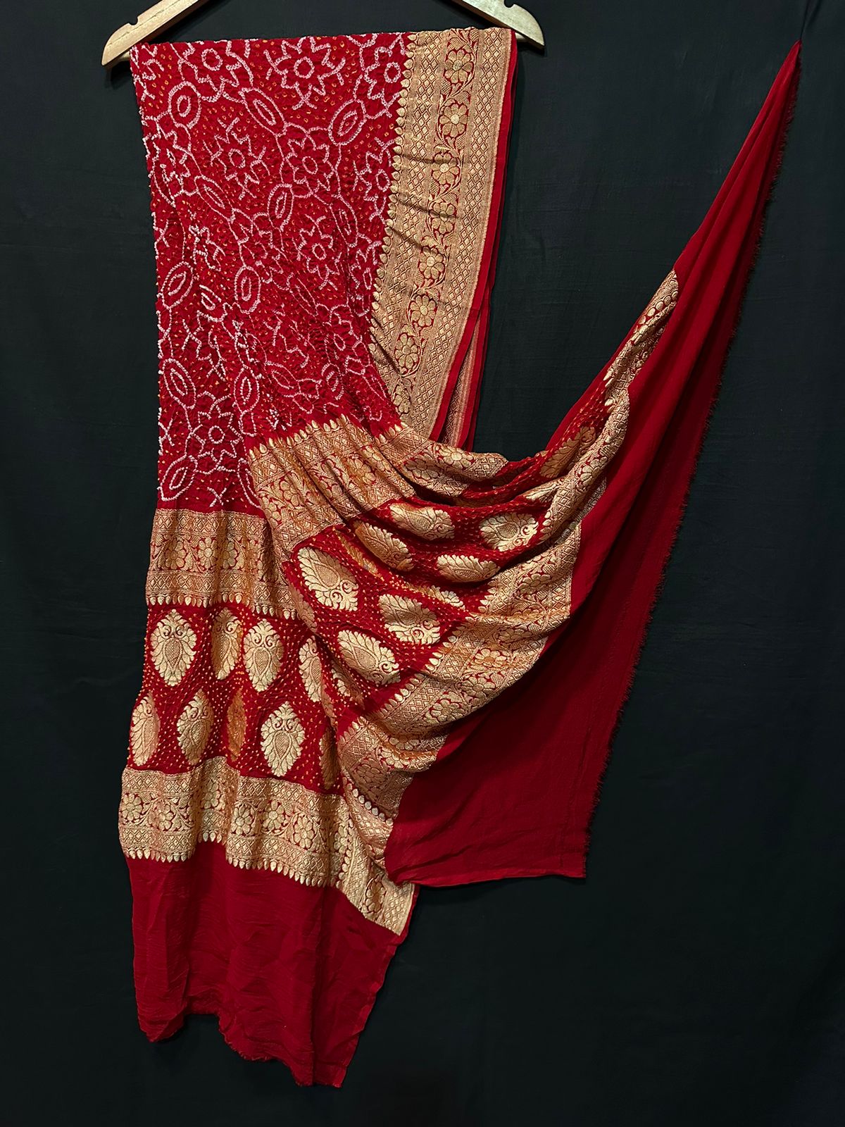 Pure Modal Silk  Bandhaj  Print   Dupatta