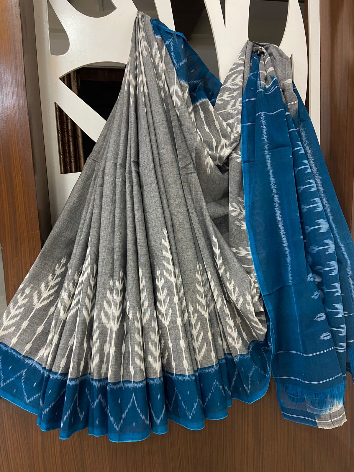 Pure  Double Ikkat Pochampally Cotton   Saree