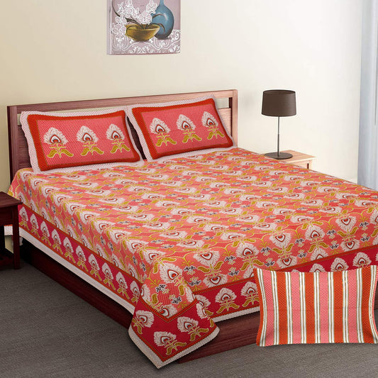 Pure Cotton Jumbo Size Double Bedsheet. ( 108X 108) with pillow covers