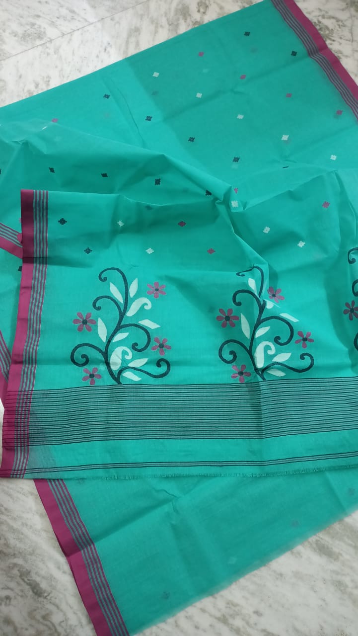 Pure Cotton needle work jamdani Saree