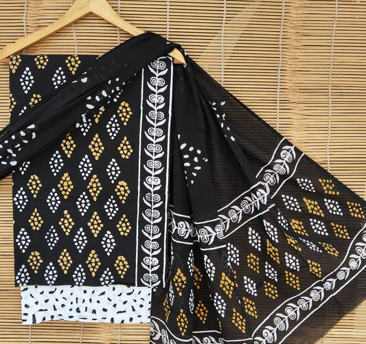 Exclusive new hand block printed cotton suits with cotton duptta