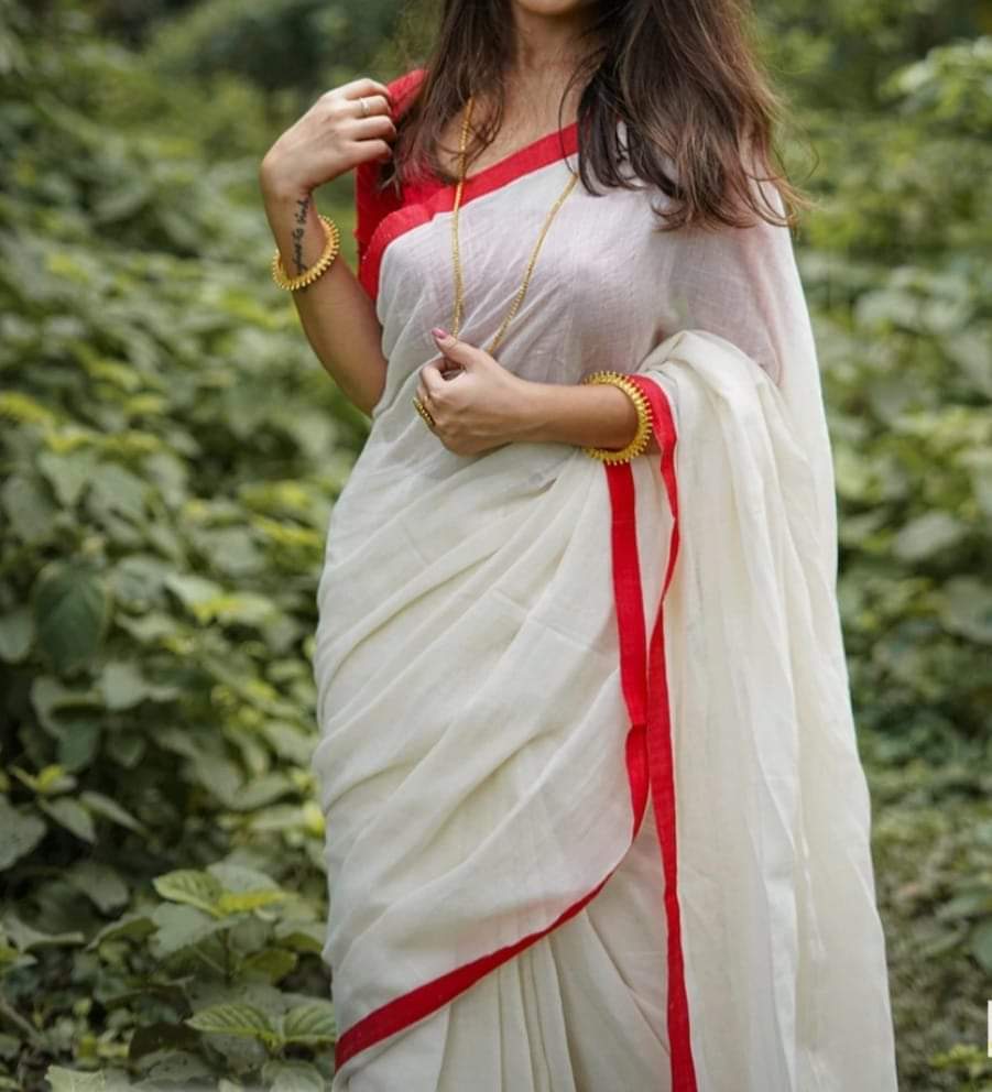 Beautiful Cotton Mulmul  Saree