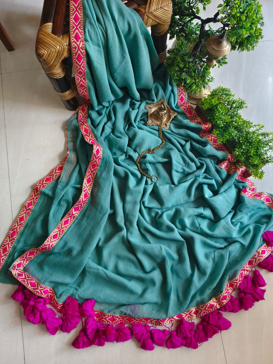 Beautiful Cotton Mulmul  Saree