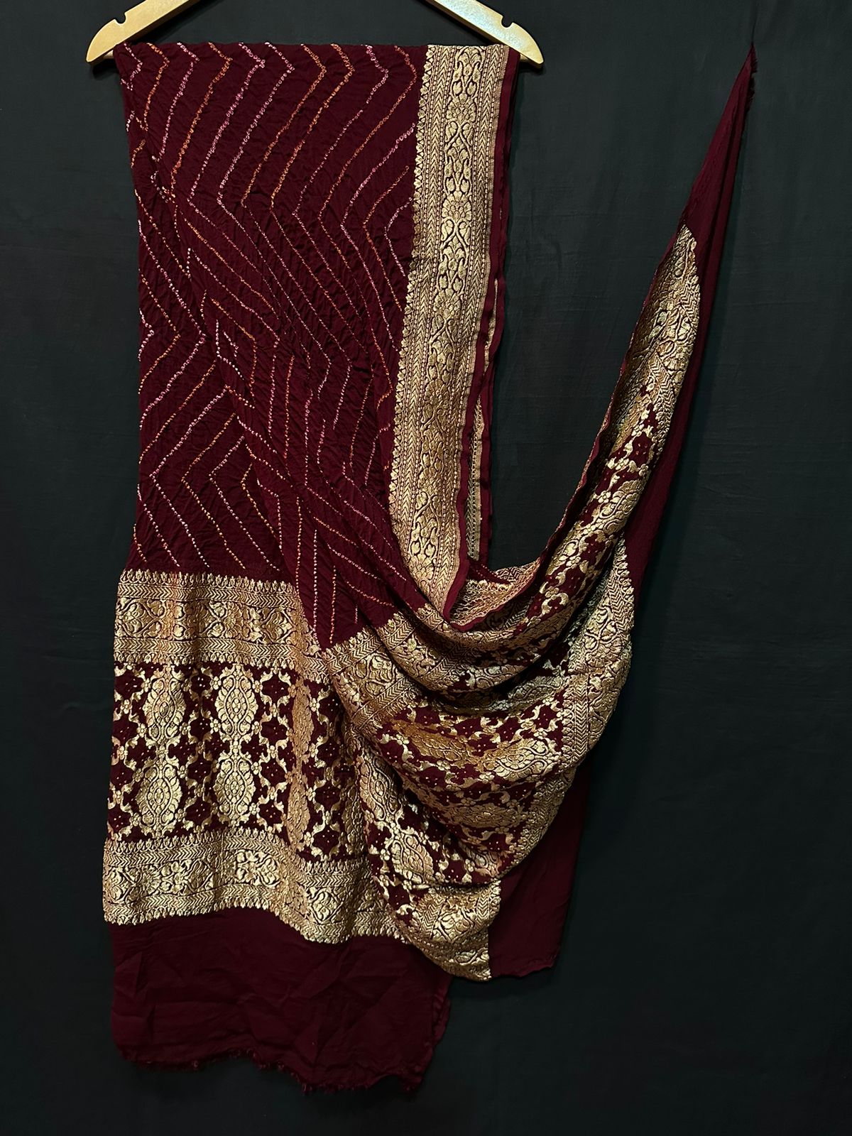 Pure Modal Silk  Bandhaj  Print   Dupatta