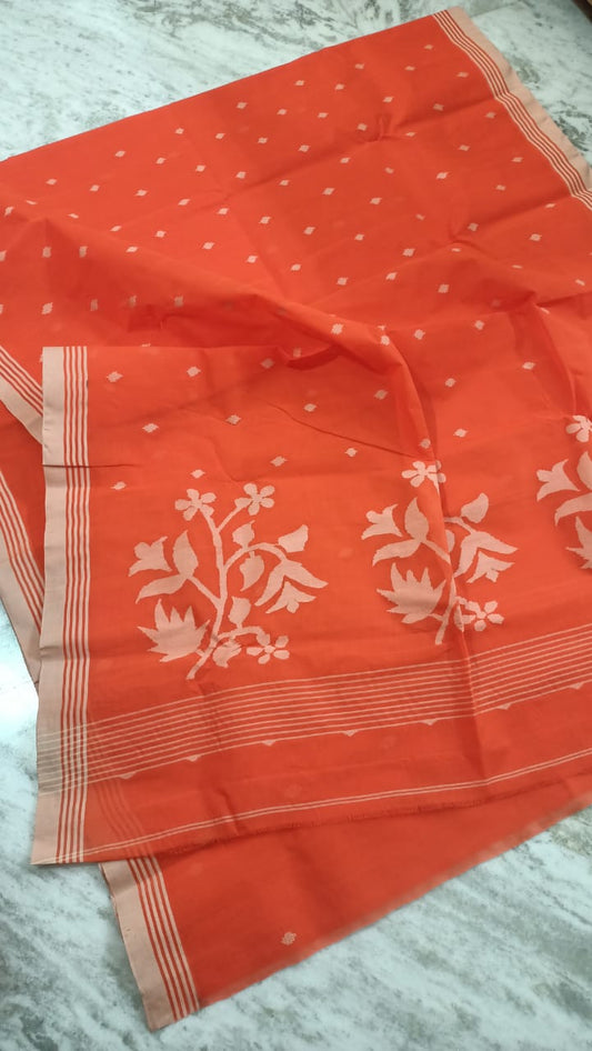 Pure Cotton needle work jamdani Saree