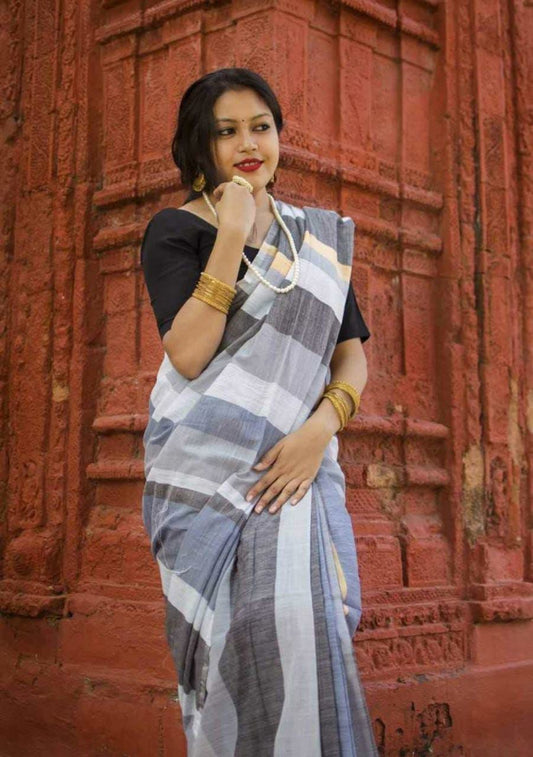 Pure Khaddi Cotton Saree With Blouse