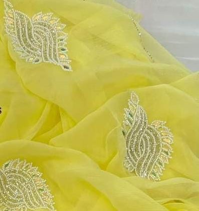 Pure Diamond chiffon saree with beautiful motif work