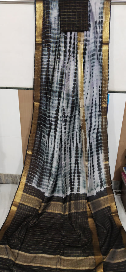 Pure Cotton Silk Mangalagiri  Saree With  Blouse .